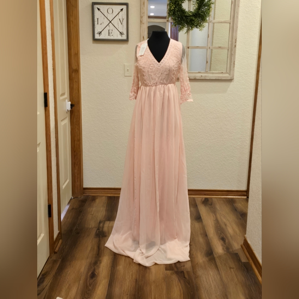Elegant Pink Lace Dress